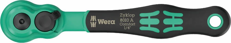 Wera 8010 Zyklop Comfort-spärrhandtag, med omkopplingsspak, med 1/4"-fattning