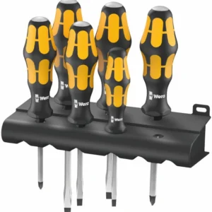Wera 932/6 Skruvmejselsats Kraftform Skruvmejsel + rack, 6 delar