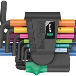 Wera 950/9 Hex-Plus Multicolour 2 Vinkelskruvmejselsats metriska mått, BlackLaser