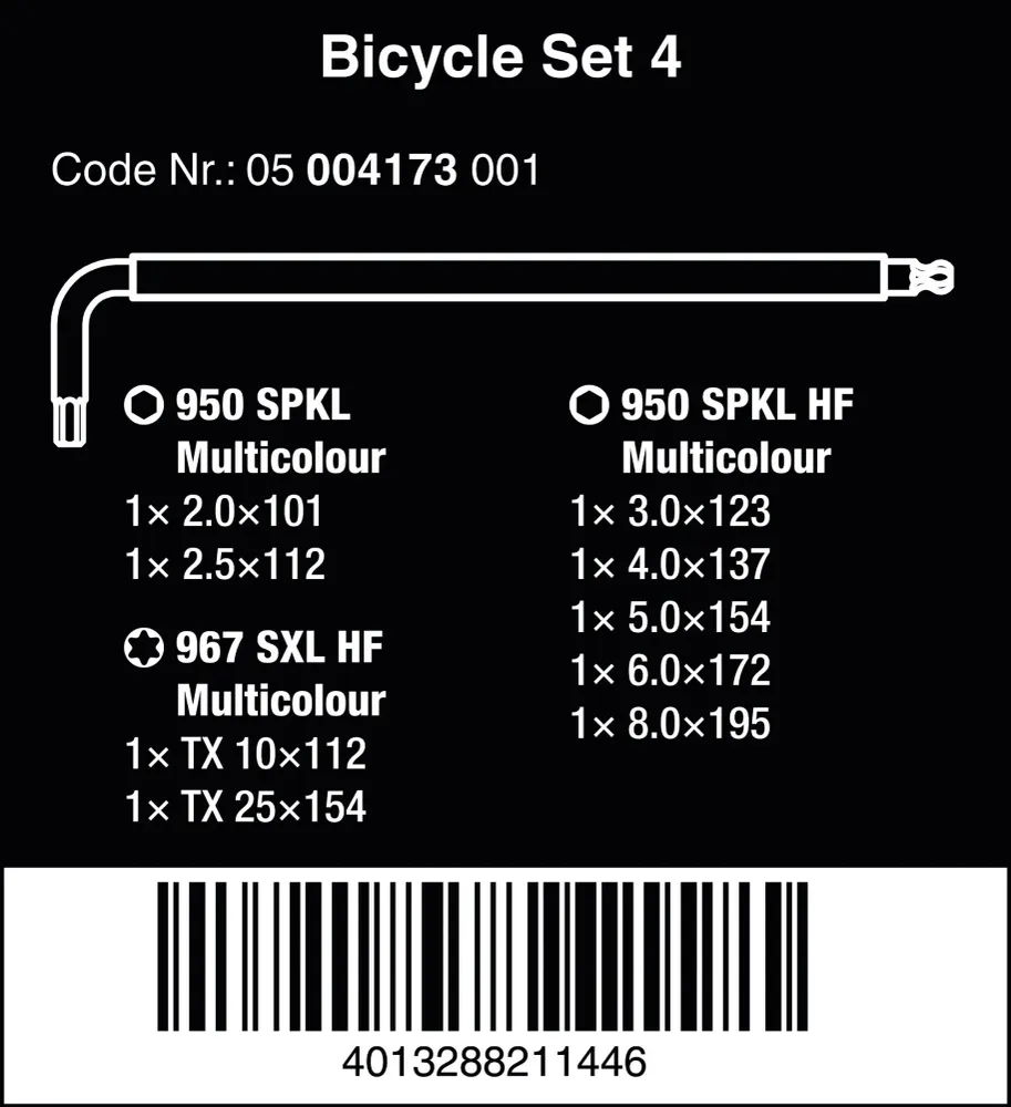 Wera cykelset 4 sats med insex och torxnycklar med hållarfunktion