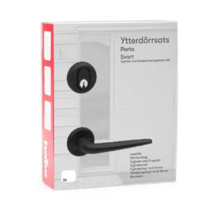 YTTERDÖRRSATS PORTO SVART ALUMINIUM